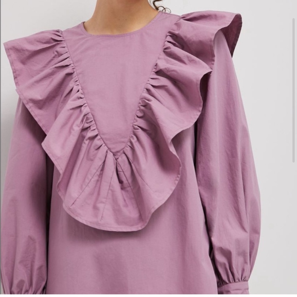 Anthropologie Porridge women’s Ruffle Dress size Medium women’s purple - Picture 2 of 3